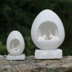Medium Stone Nativity Egg