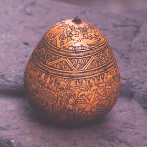 Hand Carved Christian Gourd