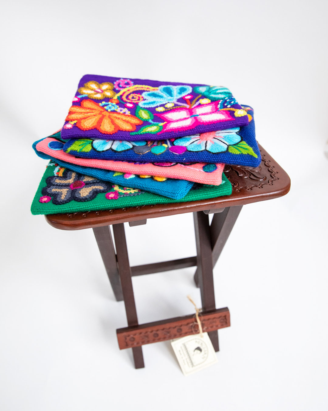 Colorful Hand-Embroidered Cosmetic Bag