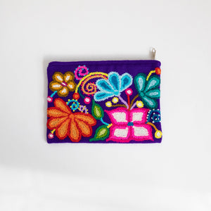 Colorful Hand-Embroidered Cosmetic Bag