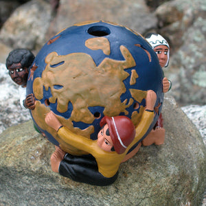 Ceramic Candle Globe with Children