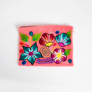 Colorful Hand-Embroidered Cosmetic Bag