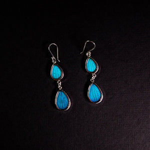 Silver and Teal Earrings