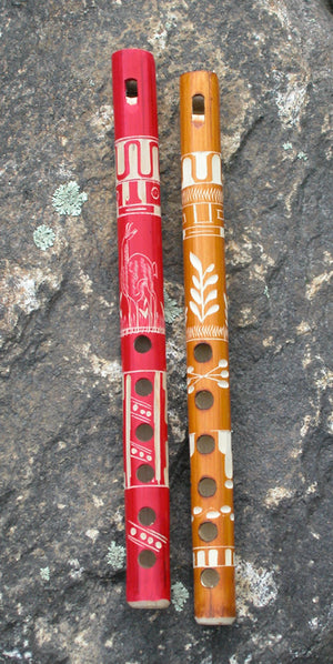 Medium Painted Bamboo Flute